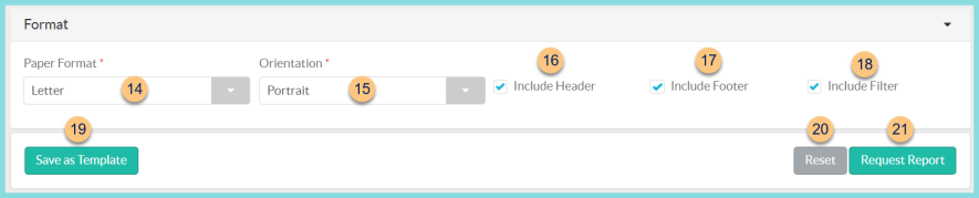 Screenshot of the formatting options for the Title One Eligibility Report as described on this page.
