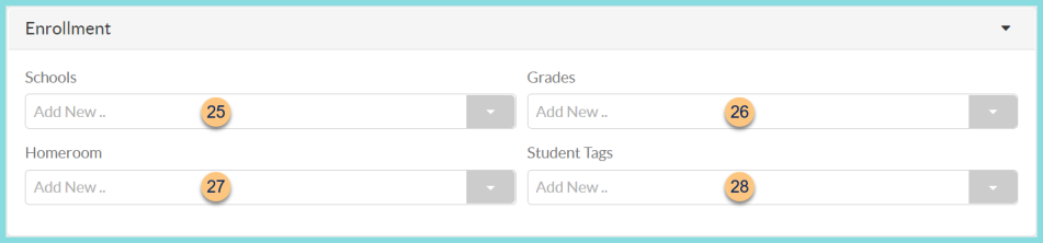 Screenshot of the Enrollment section of the Transaction Data Report as described on this page.