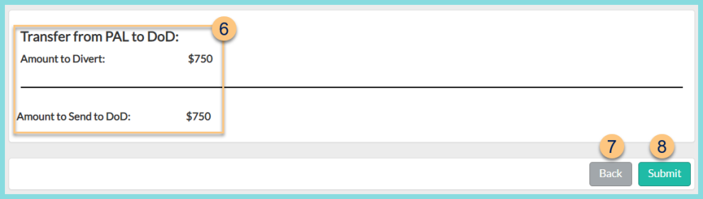 A screenshot of the survey submission section as described on this page.