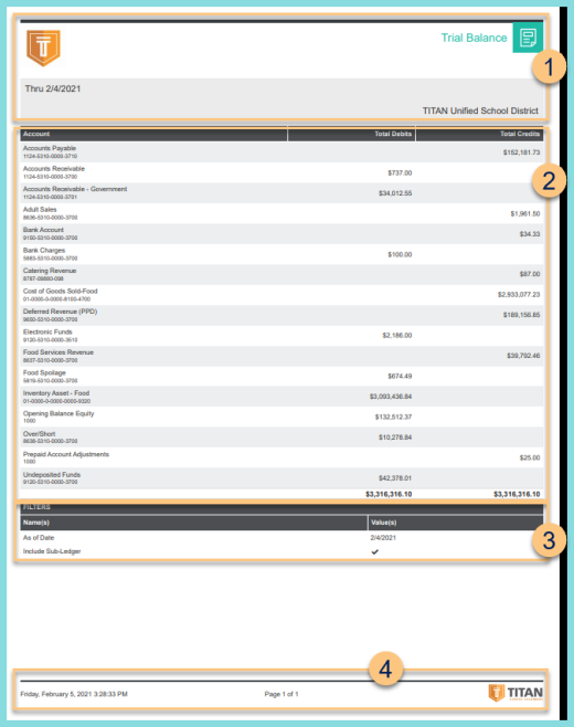A screenshot of an example trial balance report as described on this page.