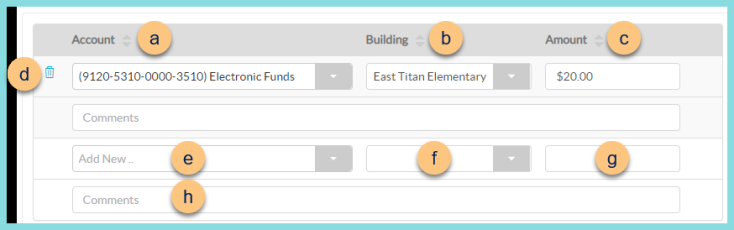 A screenshot of the ledger details section as described on this page.