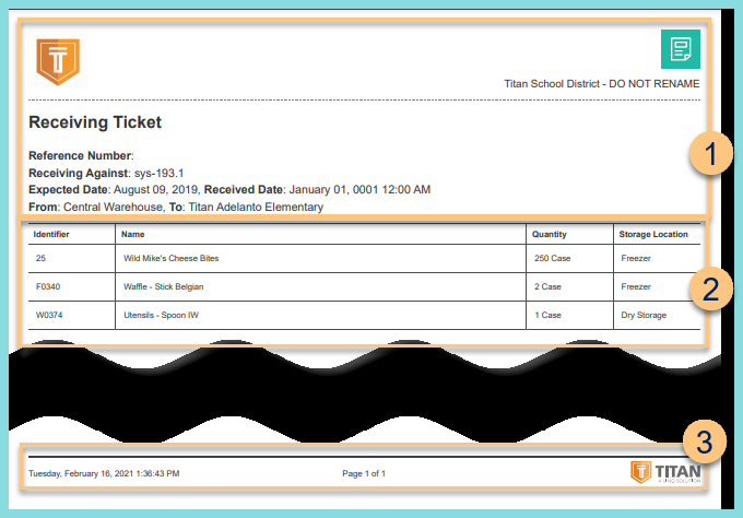 A screenshot of an example warehouse transfer receipt as described on this page.