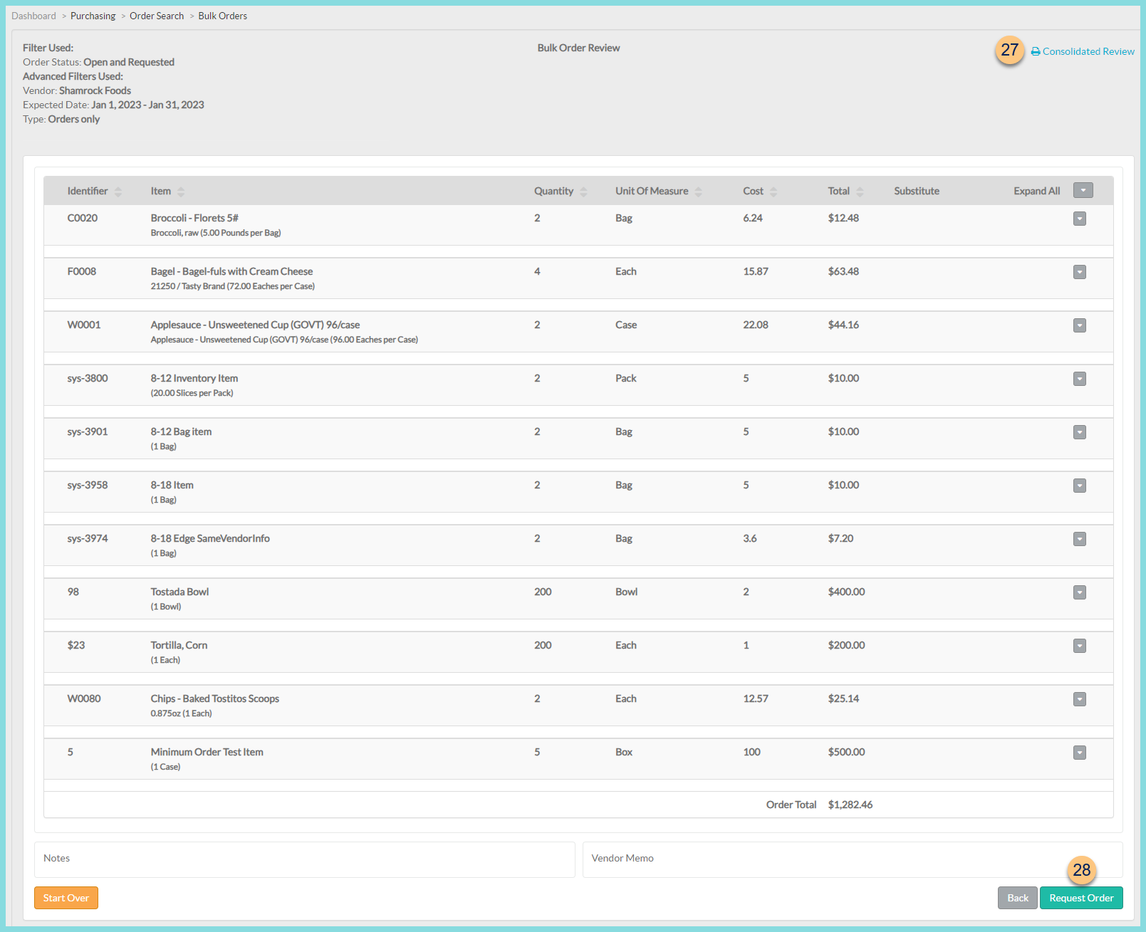 A screenshot of the preview final order screen as described on this page.